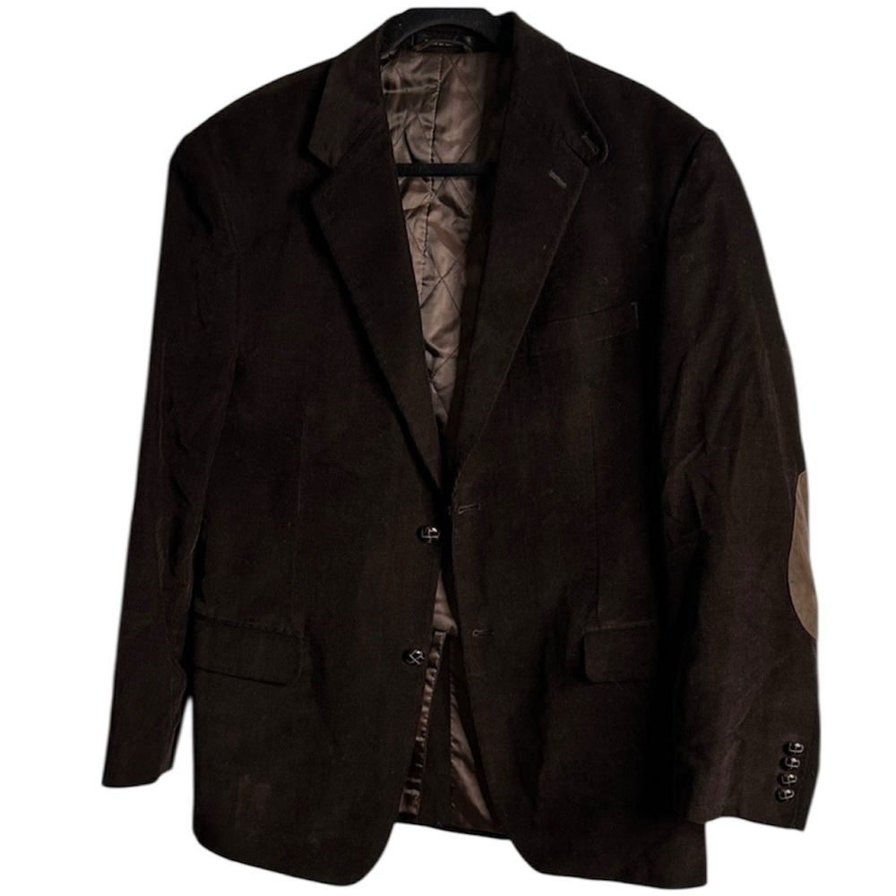 Lauren Ralph Lauren leather button Brown corduroy Blazer  elbow patches size  42